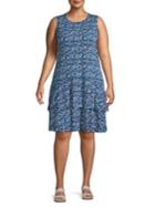 Michael Michael Kors Plus Tiered Ruffle Printed Dress
