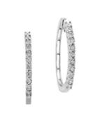 Effy 925 Sterling Silver And 0.24tcw Diamond Hoop Earrings