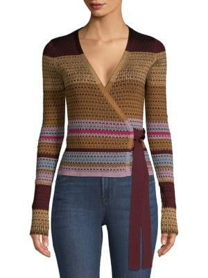 Diane Von Furstenberg Stripe Wrap Sweater