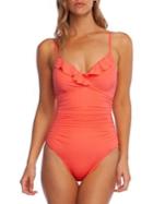 Lauren Ralph Lauren One-piece Beach Club Solids Ruffle Swimsuit