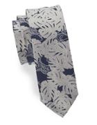 Hugo Boss Leaf-patterned Silk-blend Tie