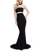 Glamour By Terani Couture Mockneck Train Gown