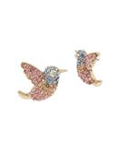 Betsey Johnson Buzz Off Pave Bird Crystal Stud Earrings
