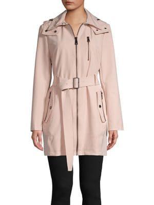 Calvin Klein Belted Hooded Stretch Jacket