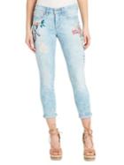 Jessica Simpson Forever Rolled Embroidered Skinny Jeans