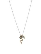 Lucky Brand Silvertone And Mother-of-pearl Snake Pendant Necklace