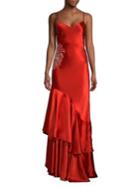 Mestiza New York Metallic Midnight Starbust Ruffled Gown