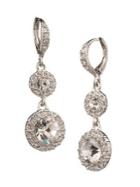 Givenchy Rhodium-plated And Crystal Round Double Drop Earrings