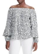 Lauren Ralph Lauren Plus Floral Off-the-shoulder Cotton Top