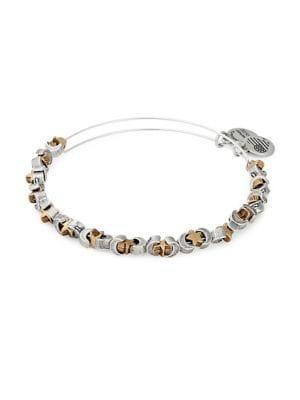 Alex And Ani Silvertone Star & Moon Beaded Bracelet