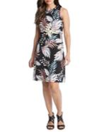 Karen Kane Tropical-print Halter A-line Dress