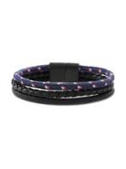 Lord & Taylor Stainless Steel & Leather Multi-strand Bracelet