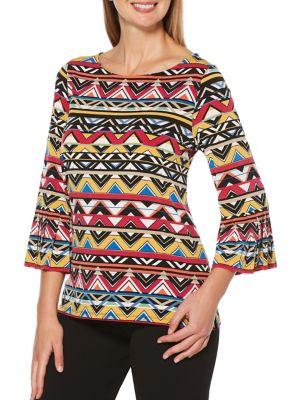 Rafaella Geometric Pleated Top