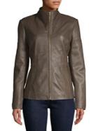 Cole Haan Signature Slim-fit Leather Jacket