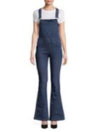 Design Lab Lord & Taylor Classic Flared Overalls