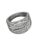 Lord & Taylor Sterling Silver Pave Banded Diamond Ring, 0.50 Tcw