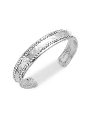 Design Lab Rhinestone Rhodium-plated Cuff Bracelet