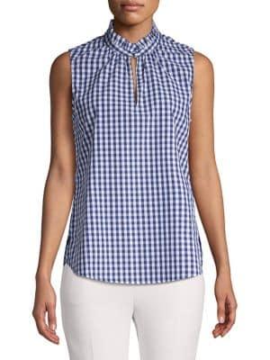 Imnyc Isaac Mizrahi Ruffled Cotton Blend Top