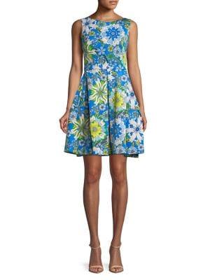 Taylor Floral Fit-&-flare Scuba Dress