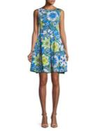 Taylor Floral Fit-&-flare Scuba Dress