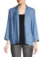 H Halston Chambray Open-front Blazer