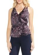 Vince Camuto Sapphire Bloom Ruffled Wrap Blouse