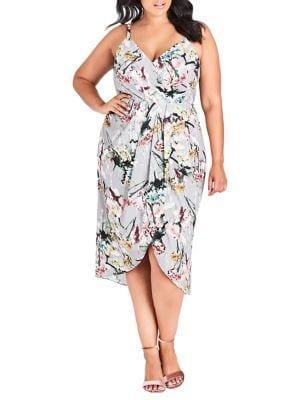 City Chic Plus Romantic Bouquet Midi Dress
