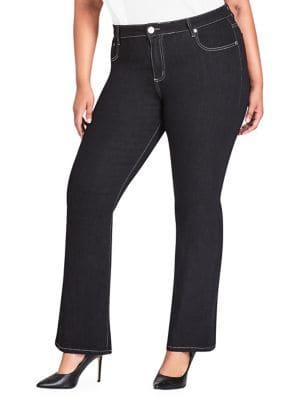 City Chic Plus Mid Rise Boot Cut Jeans