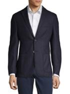 Black Brown Wool Button Sportcoat