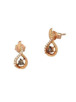 Le Vian Chocolatier 14k Strawberry Gold, Chocolate Diamond & Vanilla Diamond Drop Earrings