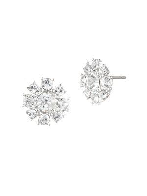 Givenchy Rhodium And Crystal Cluster Stud Earrings