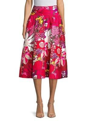 Trina Turk Found In Translation Floral Midi Skirt