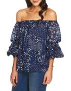 1.state Printed Off-the-shoulder Top