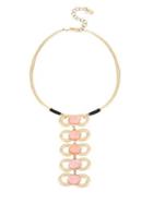 Robert Lee Morris Collection Sunset Orange Mother-of-pearl Round Wire Necklace