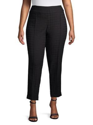 Lord & Taylor Plus Classic Houndstooth Pants