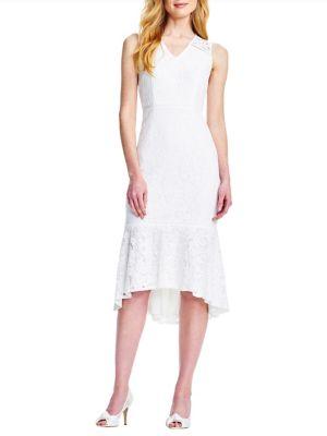 Adrianna Papell Cynthia Lace Flounce Sheath Dress