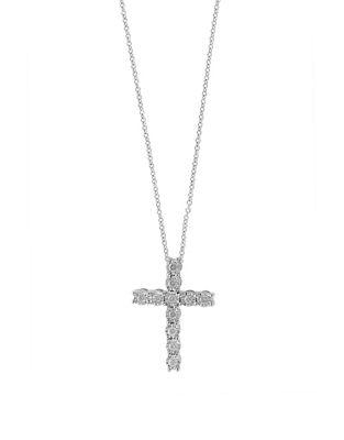 Effy 925 Sterling Silver And 0.24tcw Cross Pendant Necklace