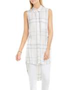 Two By Vince Camuto High-low Plaid Shirtdress