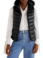 Mango Quilted Full-zip Hooded Vest