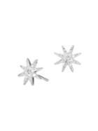 Adina Reyter Novelty Starburst Sterling Silver & Pave Diamond Stud Earrings