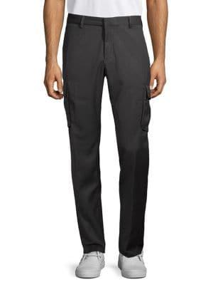 Black Brown Straight-leg Cotton Pants