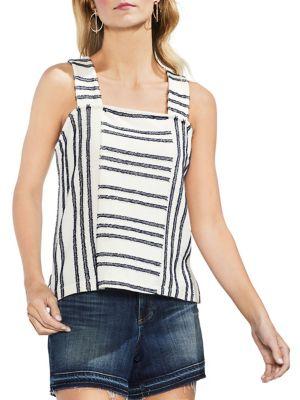 Vince Camuto Zen Bloom Fringe Stripe Sleeveless Top