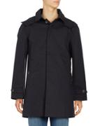Black Brown Hooded Button-front Coat