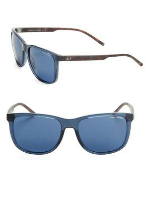 Armani Exchange 57mm Clear Rectangle Sunglasses