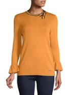 Ivanka Trump Neck Tipped Tie Sweater