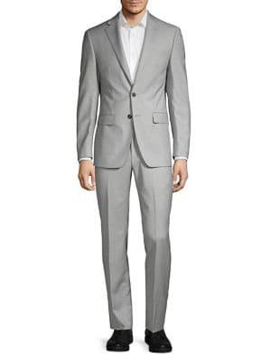 Calvin Klein Wool-blend Sharkskin Suit