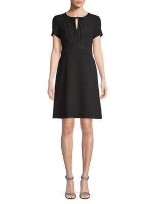 Karl Lagerfeld Paris Lace Tie-front A-line Dress