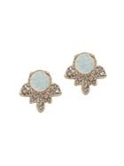 Marchesa Goldtone & Glass Bead Floral Button Earrings