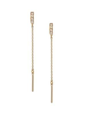 Laundry By Shelli Segal El Presidio Goldtone & Crystal Linear Earrings