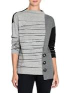 Nic+zoe Petite Toggled Asymmetric Striped Shirt